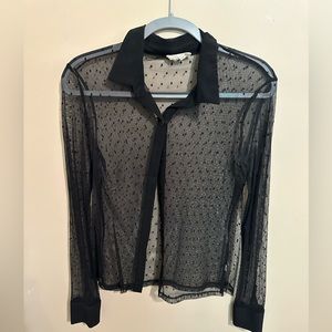 Lace Button-Up Blouse | Size: L